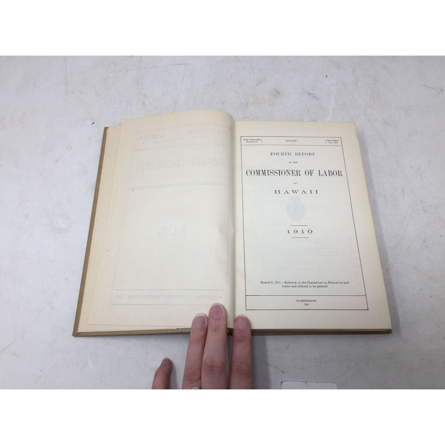 "4th Report of the Commissioner of Labor on Hawaii 1910" book