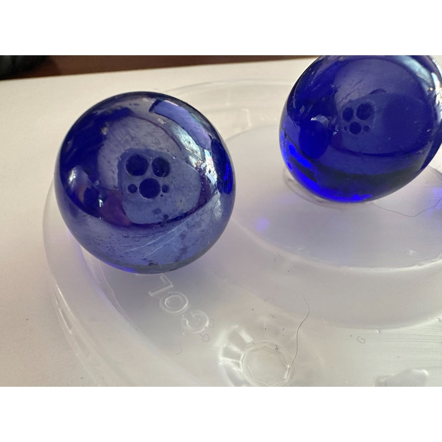 Set of 10 Vintage Royal Blue Large Shooter Marbles