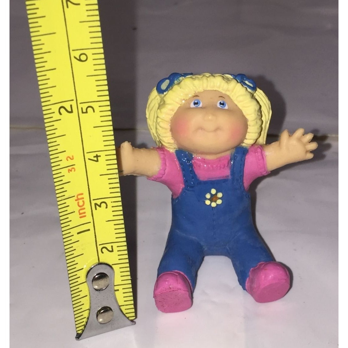 Cabbage Patch Kids Vintage 1984 Figurine Sitting Girl in Overalls