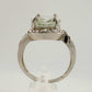 Big and Beautiful Green Amethyst and Diamond Ring - Size 6.25