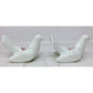 Two White Ceramic Bird Candle Holders