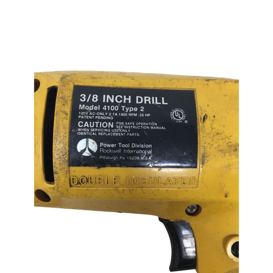 Rockwell 3/8 Inch Drill Tool Model 4100 Type 2 120V- Double Insulated