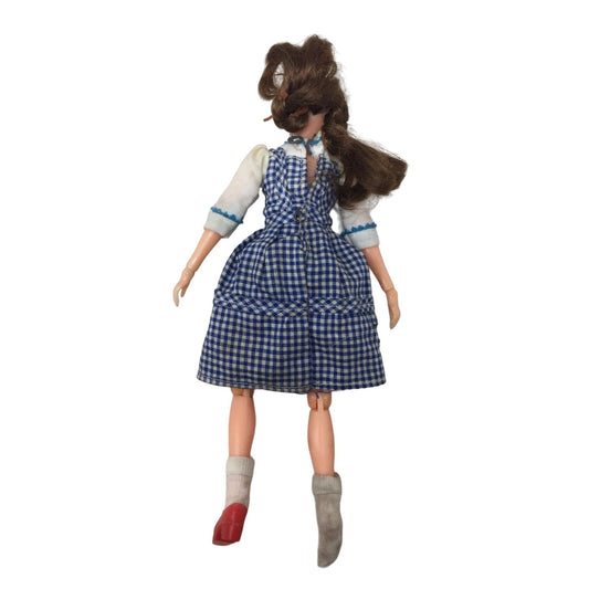 Vintage Collectible Wizard of Oz Dorothy Doll Wearing Braids, Plaid Dress and 1 Red Heel