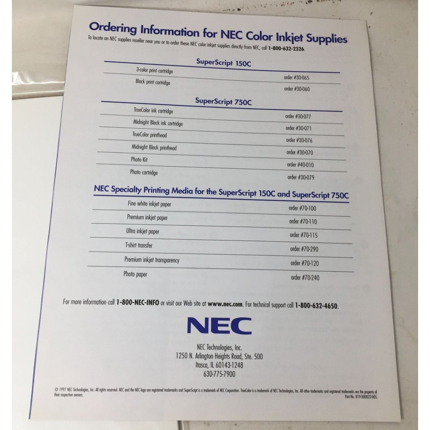 NEC COLOR PROJECT PACK With CD ROM/Guides (New)