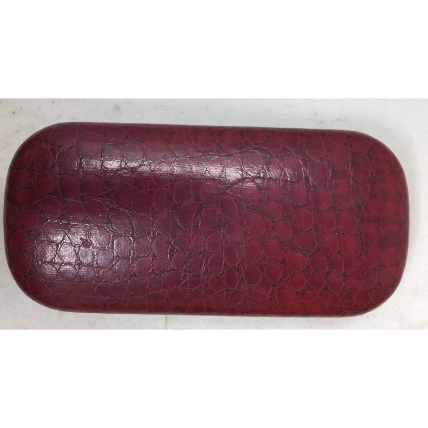 Vintage Red Hard Eyeglass Case with Tan Interior