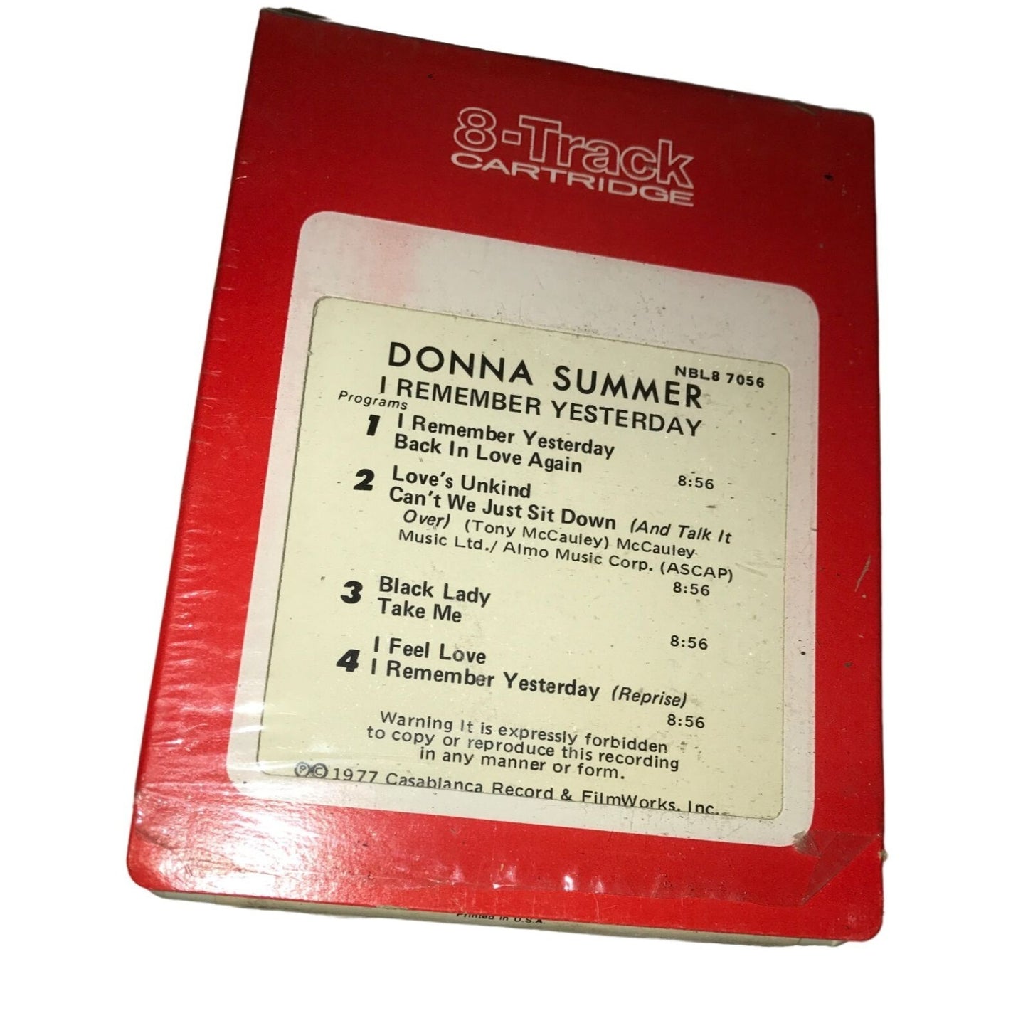 Donna Summer - I Remember Yesterday - 8 Track Cassette