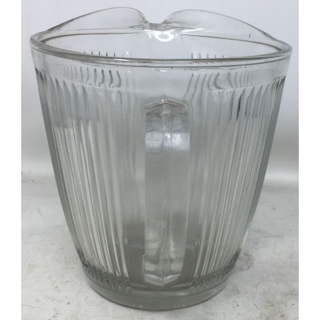 Vintage Antique Ekco Chicago Clear Glass Ribbed Juice Cocktail Pitcher