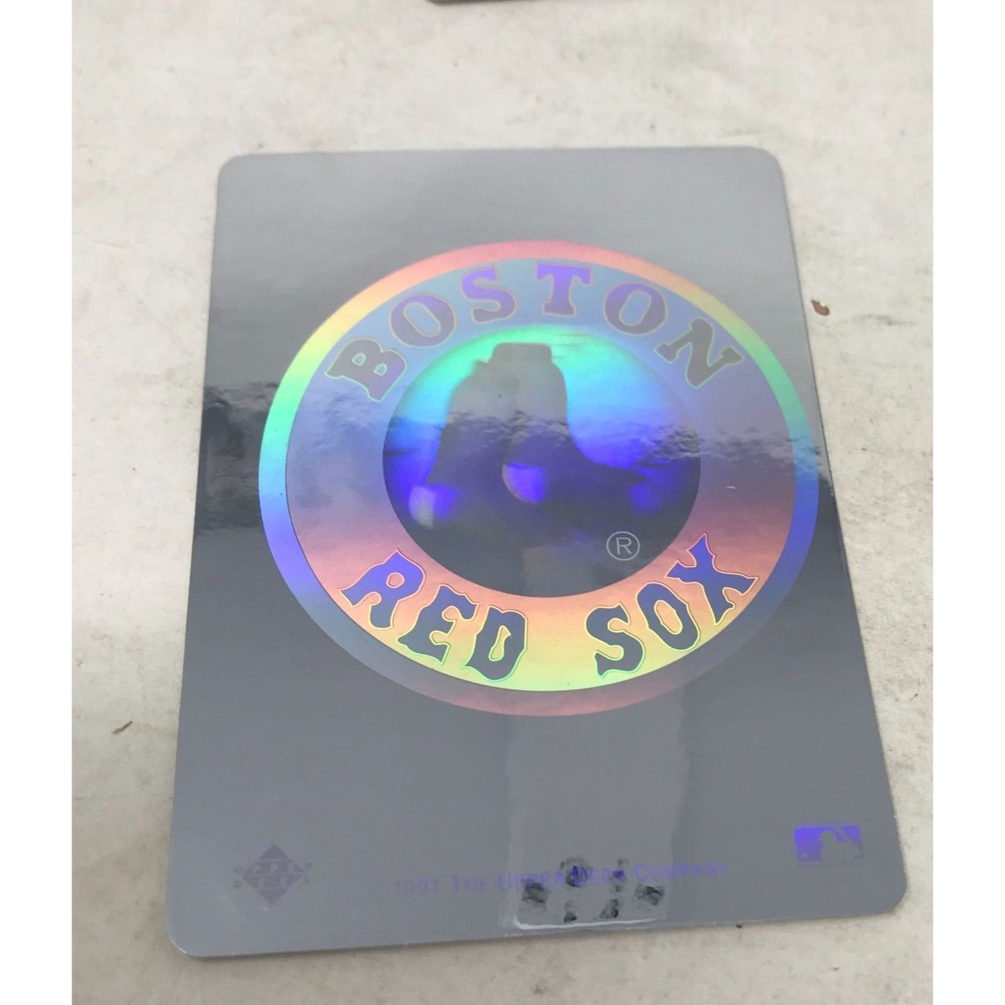 1991 Upper Deck MLB Baseball Boston Red Sox Team Logo Hologram Sticker Trading Card