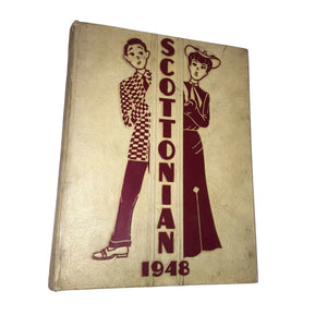 Scottonian 1948 Vintage Black/White Highschool Yearbook Memorabilia