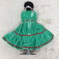 Native American Navajo Hand Made Indian Doll Wearing Green/Red Dress