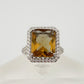 Elegant Emerald Cut Lab Created Sultanite Ring - Beautiful Detailing!  Size 7