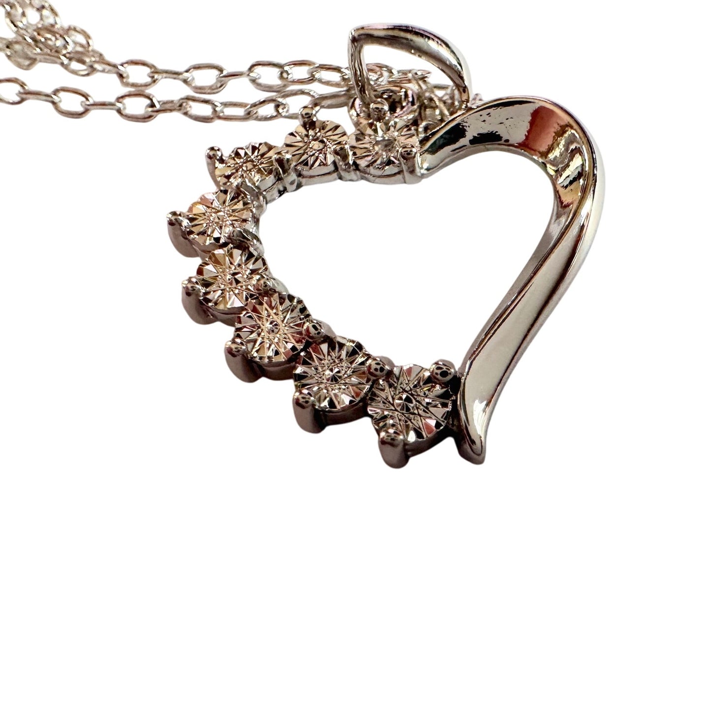 Beautiful Heart Necklace - Illusion Set Diamond Accent