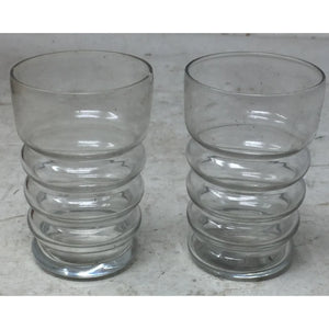 Set of Two Unique Vintage Clear Uniglass Twist Drinking Glasses