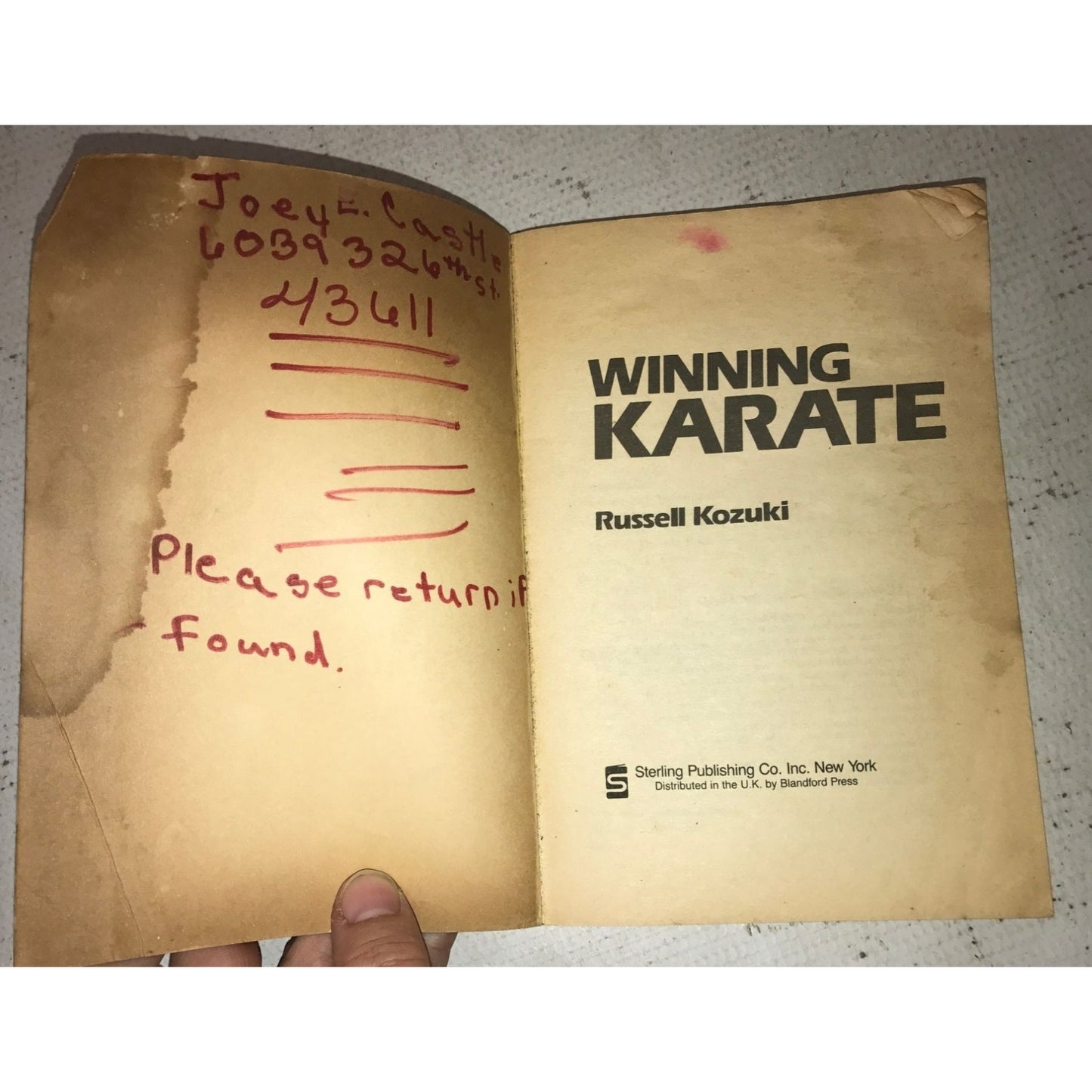 Winning Karate Vintage Book By Russell Kozuki