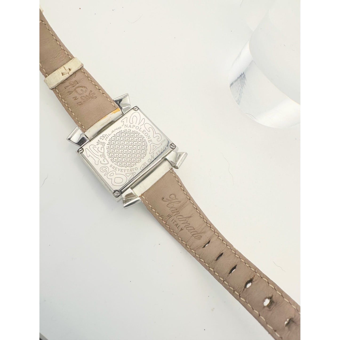 GaGa MILANO NAPOLEONE Men's Wrist watch - White Band -Stand Out Bold Face - Great Find!