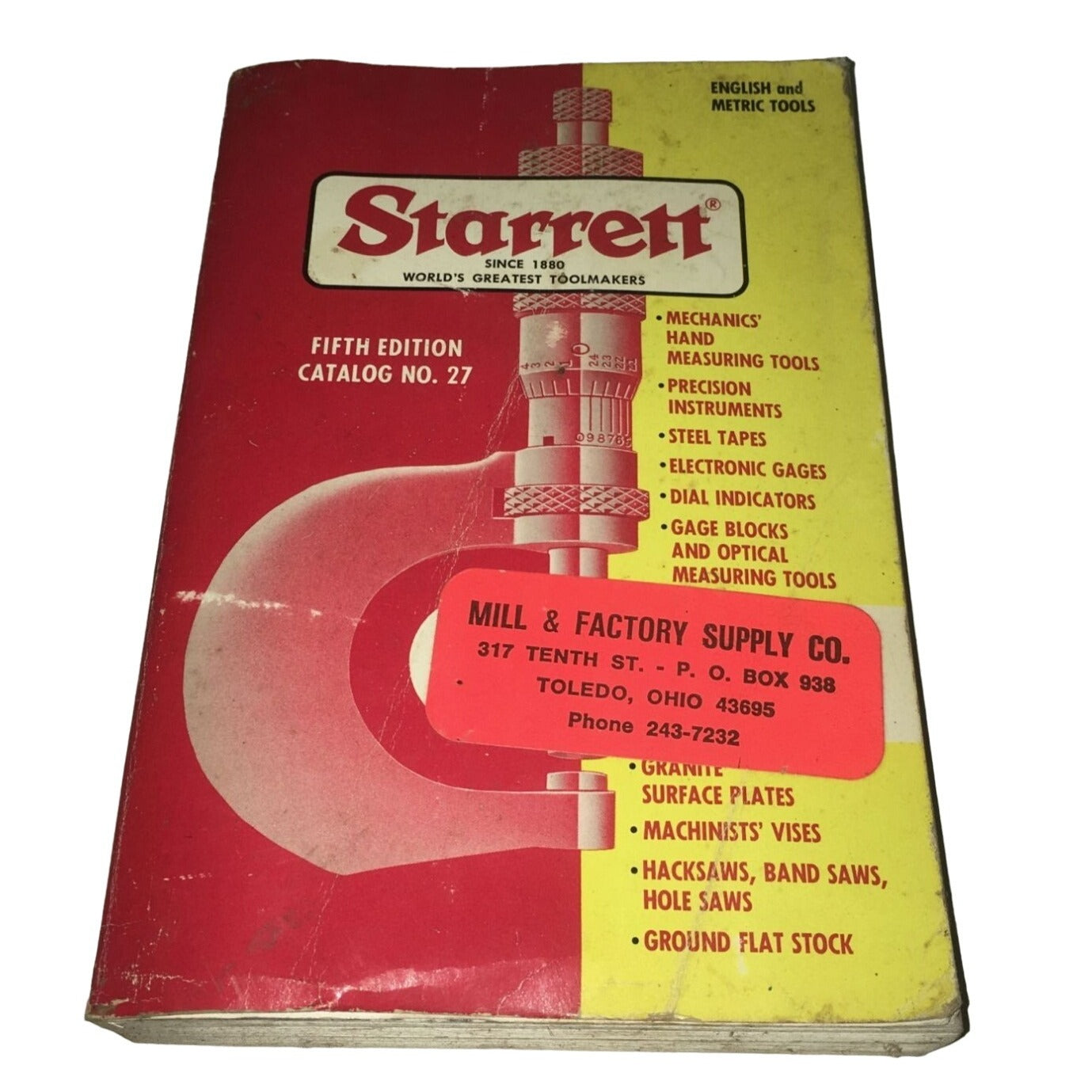 Starrett Tools World's Greatest Tool Makers 5th Edition Catalog 27 Boo