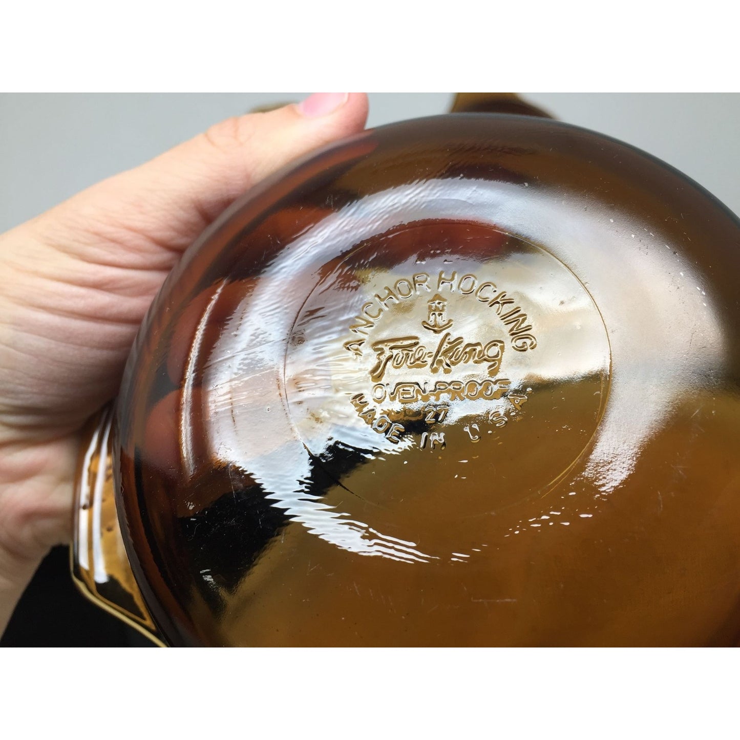 Vintage Anchor Hocking Set of 4 Oven Proof Brown Glass Bowls