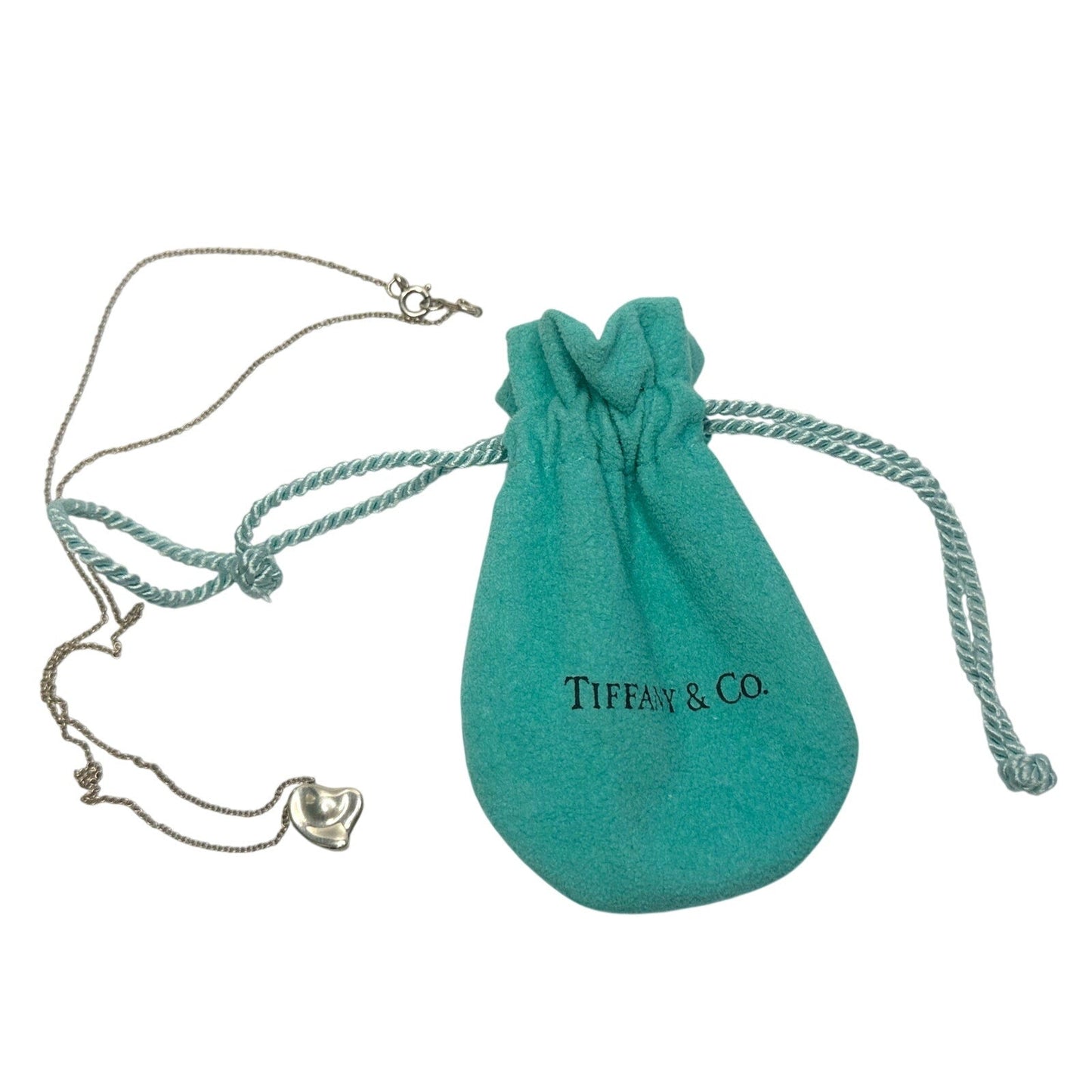 Tiffany and Co Elsa Peretti Full Heart Necklace 16" with Dust Bag Tiffany & Co.  A+ Stuff Necklace with Pendant