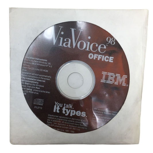 Vintage Software ViaVoice Office 98 lBM You talk, It Types Disc