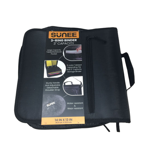 Zipper Binder Bag with Laptop Pocket and Shoulder Strap-3 Inches- 3-Ring Organizer Binder