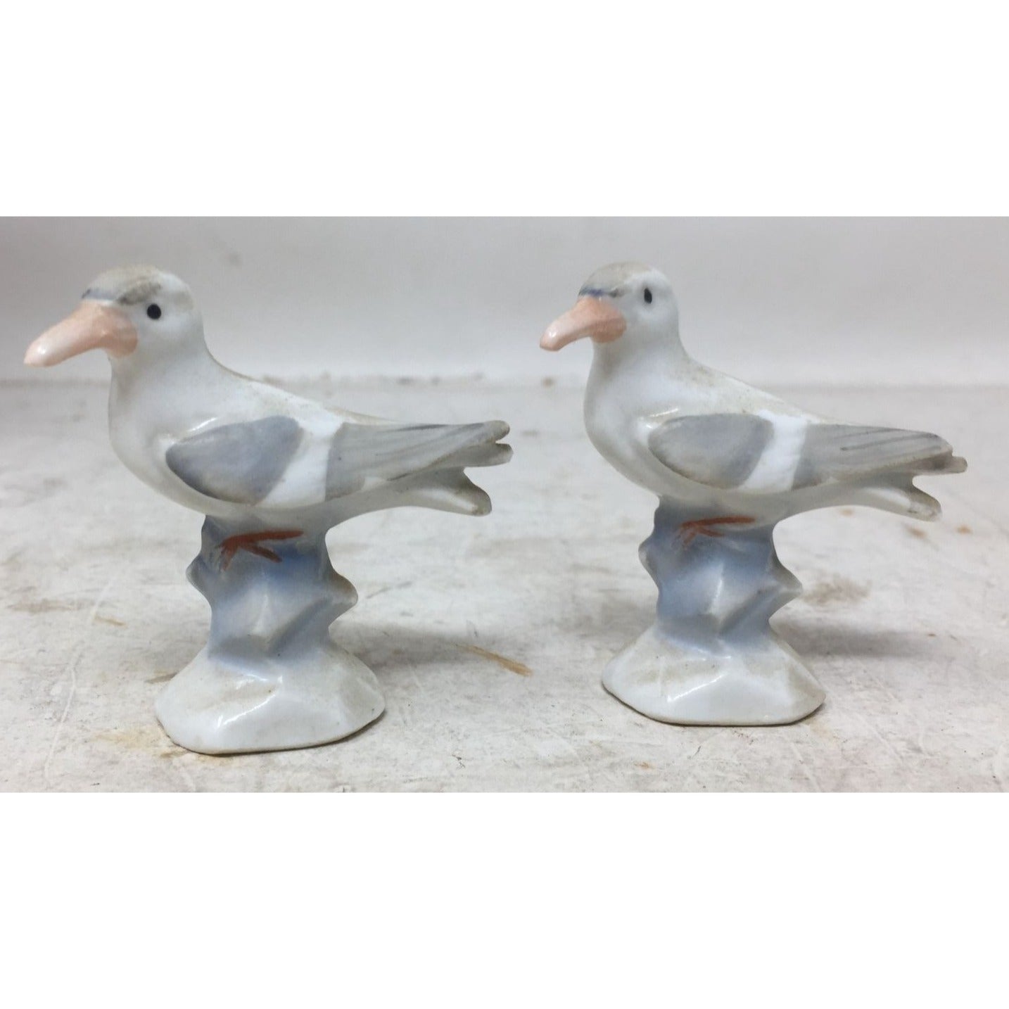 Two Small Miniature Ceramic Seagull Figurines- Made in Germany