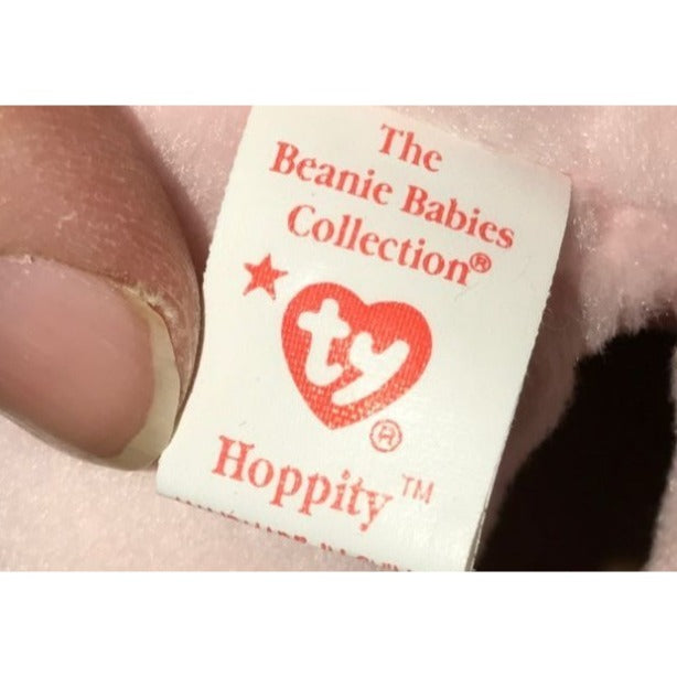 Vintage 1996 TY Beanie Baby with Tags Hoppity the Rabbit