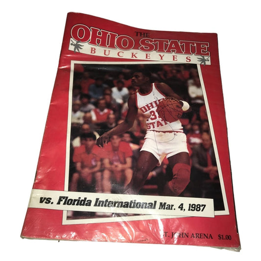 Vintage March 4, 1987 Ohio State Buckeyes vs Florida International Autographed Program