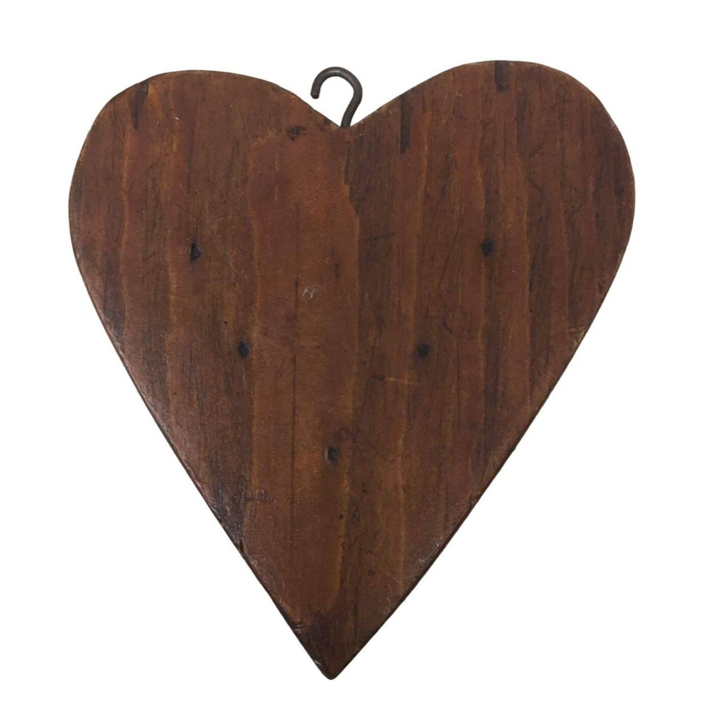 Vintage Small Heart Brown Wooden Wall Hanging Holder