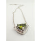 Beautiful Green Peridot Heart Necklace and Earrings Set