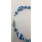 Womens Blue Beaded Necklace with Matching Dangly Earrings