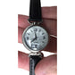 Women's Quartz Stainless Steel Wristwatch With Black Band