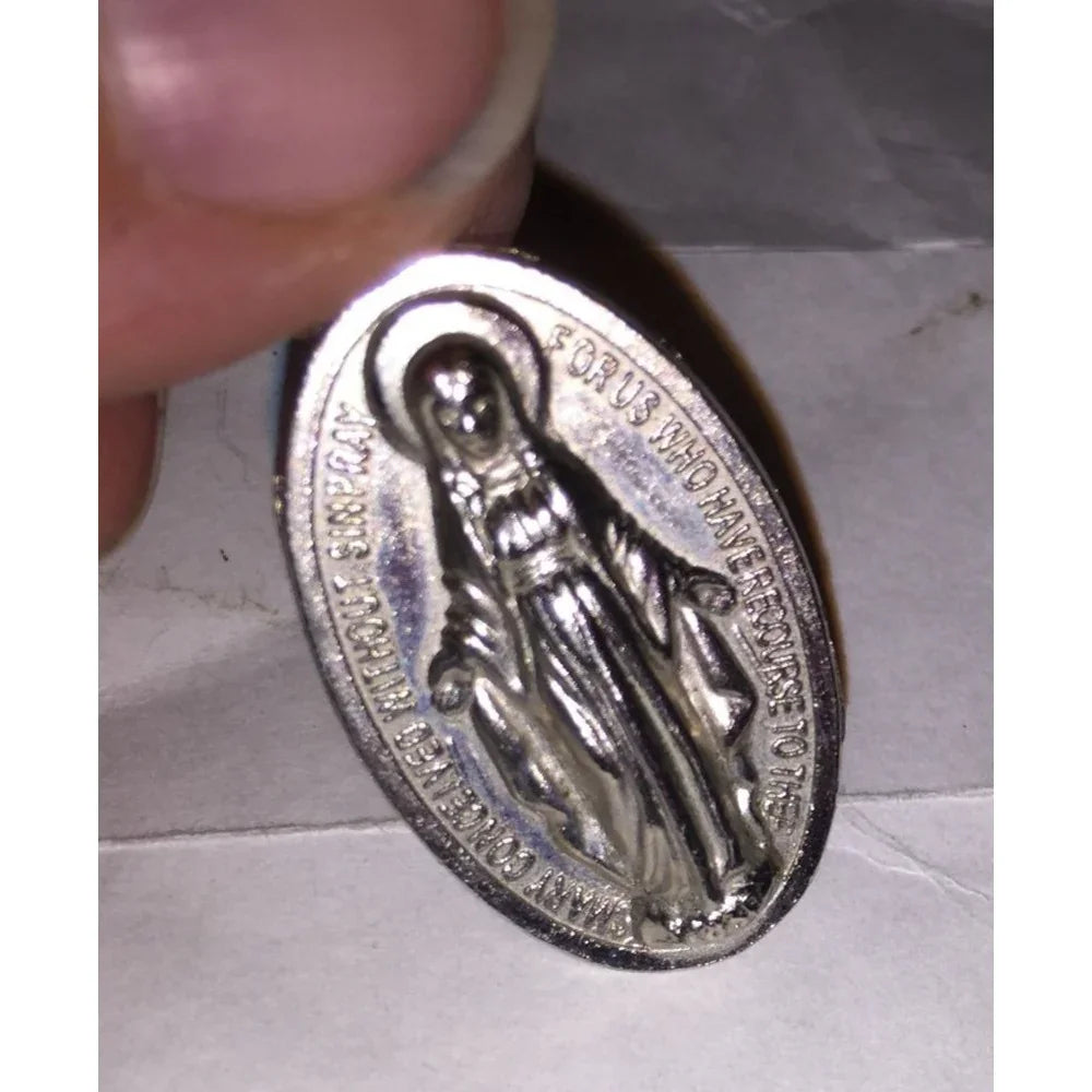 Holy Mother Religious pendant - Mary Conceived without sin - pray for us without recourse to thee - A+ Stuff