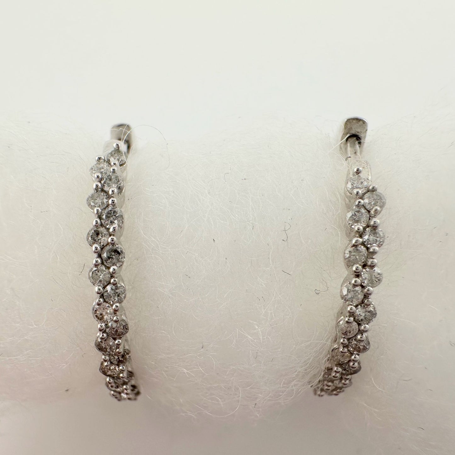 Simply Stunning 1/2 ct Natural Diamond Hoop Earrings - Sterling Silver