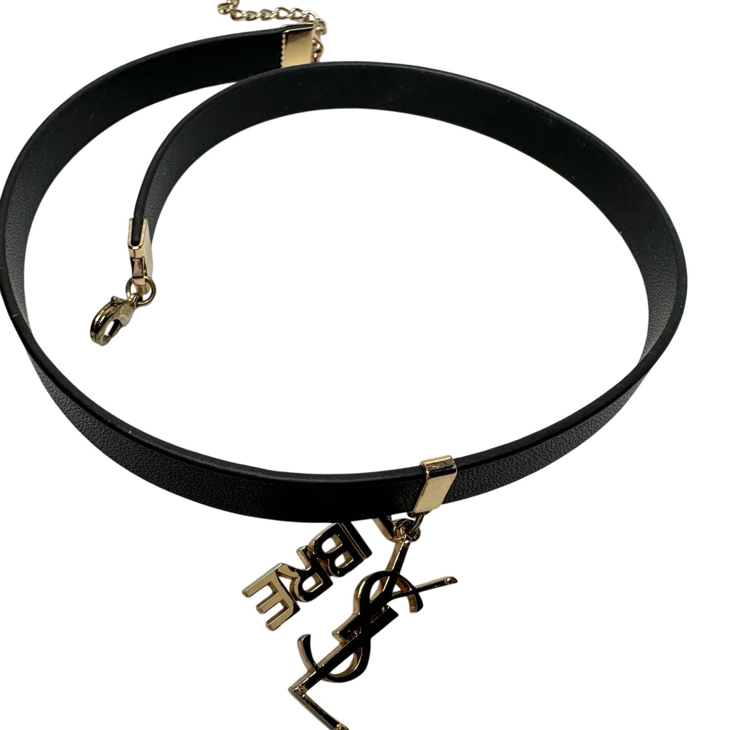 Yves Saint Laurent YSL Beaute Leatherette Choker / Bracelet w YSL & Libre Charms