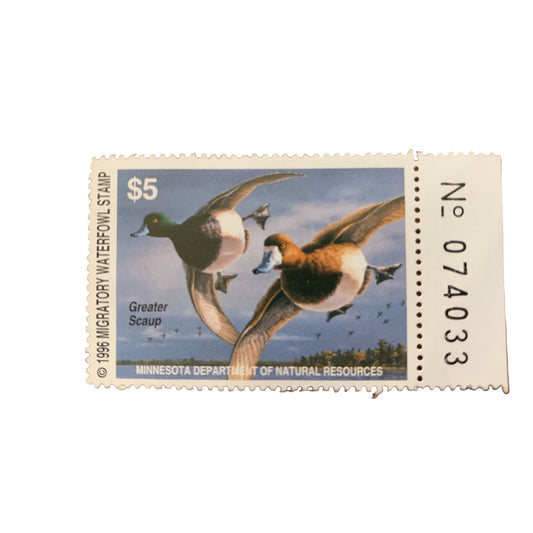 Vintage 1996 Migratory Waterfowl Stamp Minnesota Department of Natural Resources