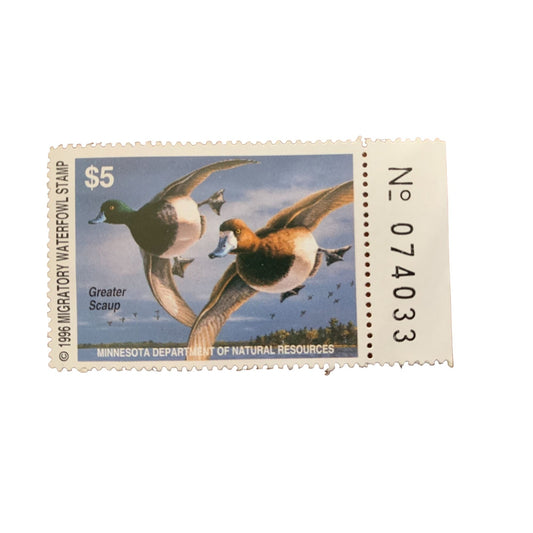 Vintage 1996 Migratory Waterfowl Stamp Minnesota Department of Natural Resources