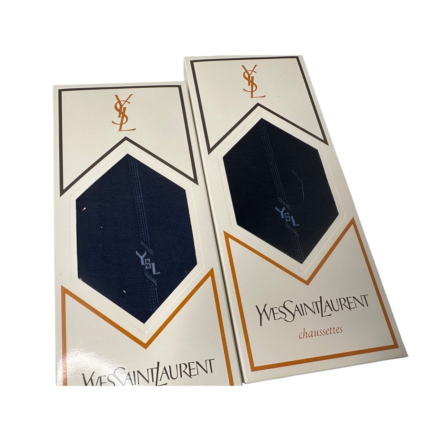 Yves Saint Laurent (YSL) Dress Socks Gift Set (Blue, Gray, Black)