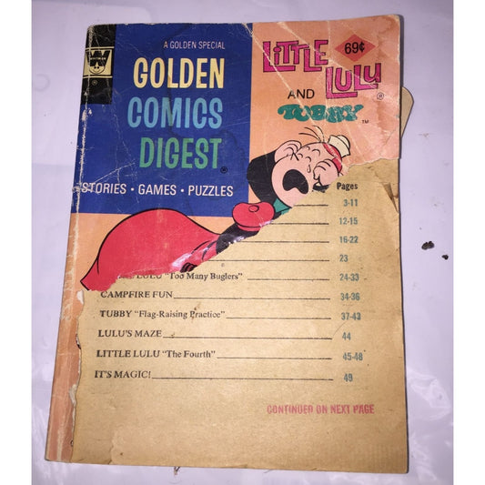 A Golden Special Golden Comics Digest Little Lulu & Tubby Vintage Comic Book