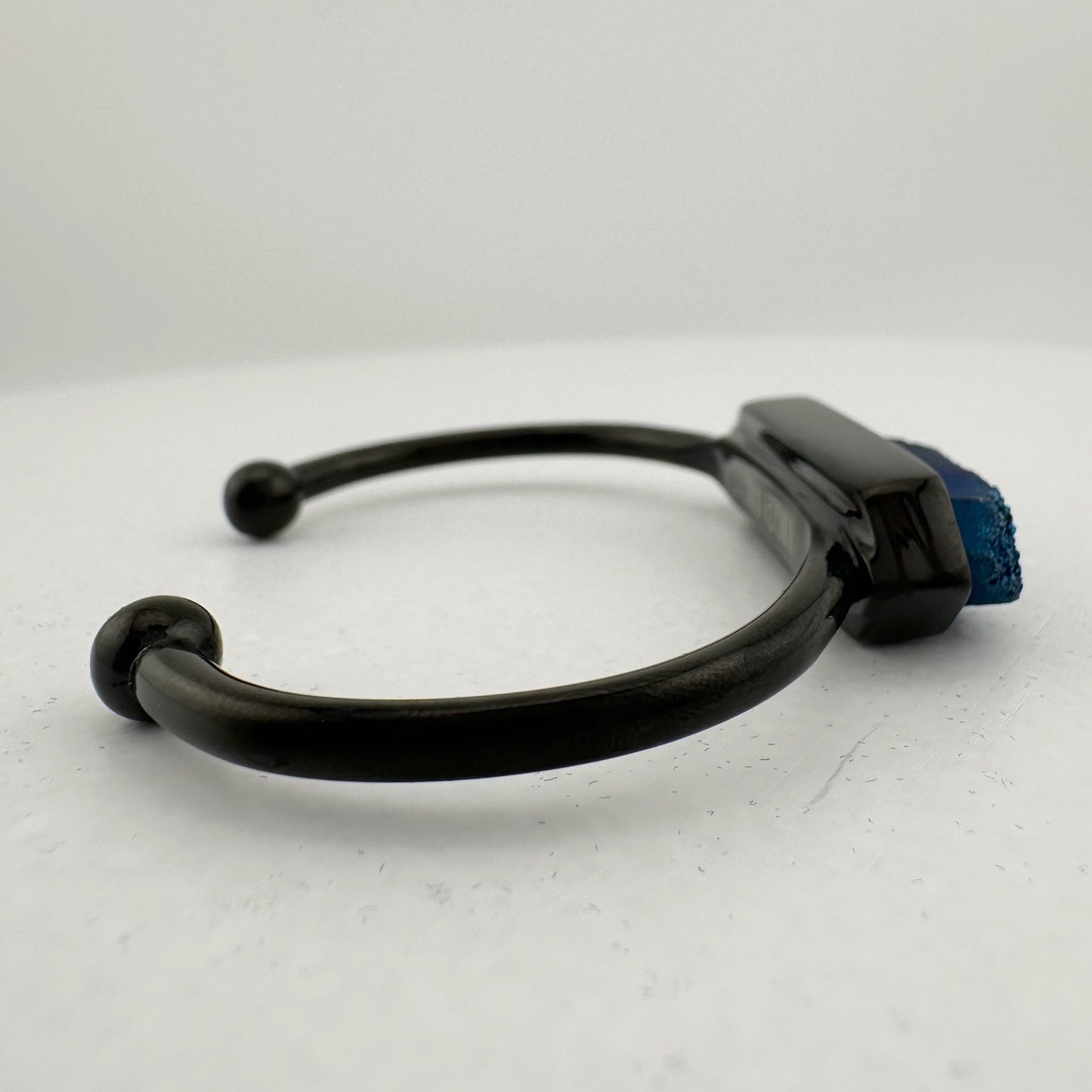 Black Ondine Blue Quartz Bangle Bracelet