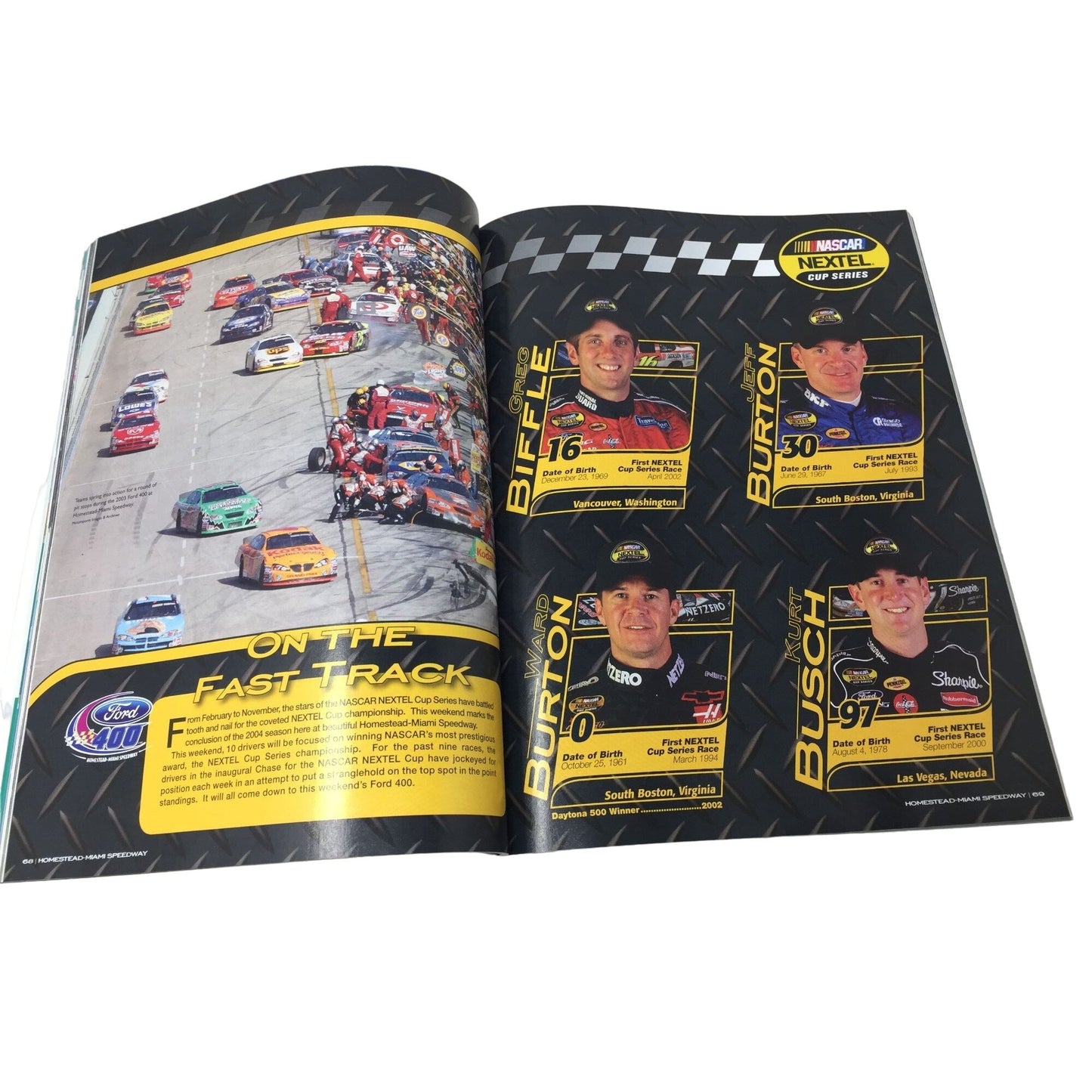 NASCAR 2004 Ford 400 Collectible Racing Program - Greg Biffle win Homestead