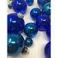 Assortment of 18 Blue Christmas Tree Ornaments w/ Ornament hooks