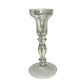 Pair of SPINDLE Style Clear GLASS CANDLESTICK HOLDERS Curvy Design FREE SHIPPING