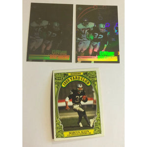 Marcus Allen 1986 Topps 1000 Yard Football Card #1 & 2 Game Breaker Hologram Cards