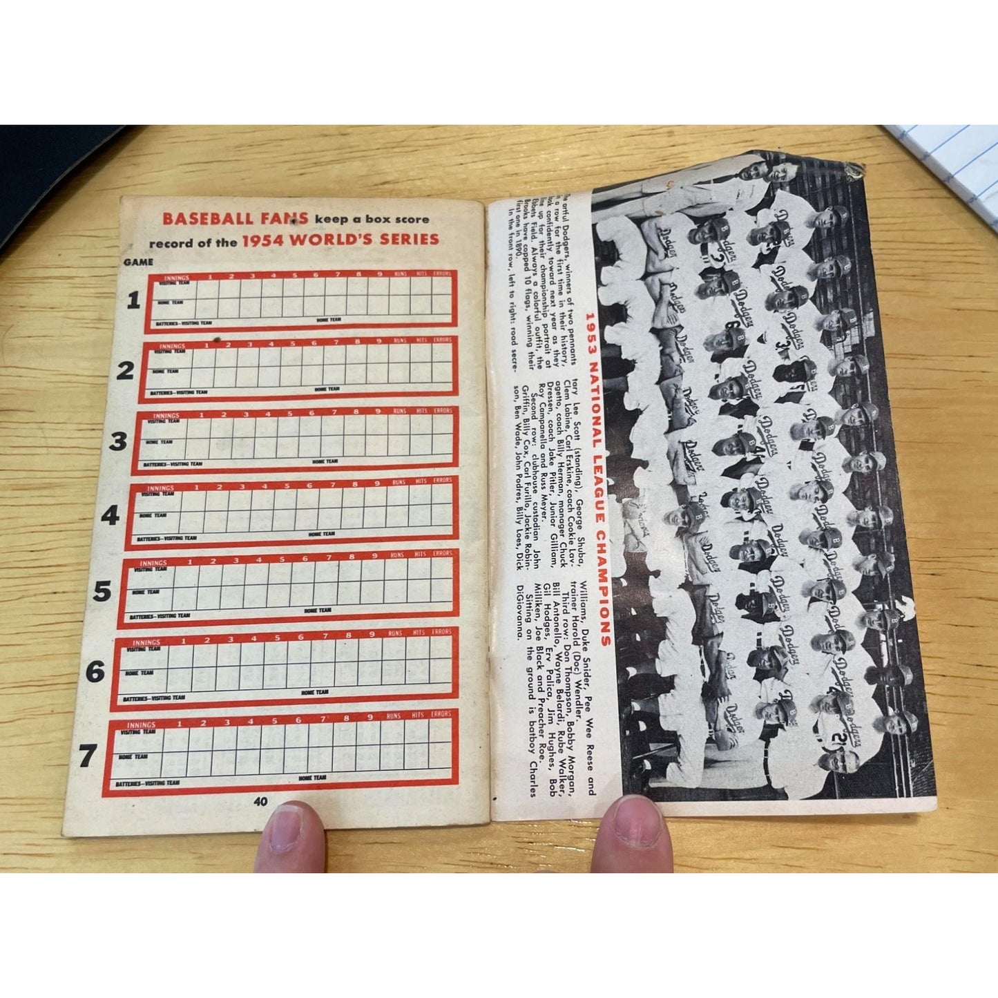 1954 9 League Professional Baseball Schedule Vintage Collectible Book