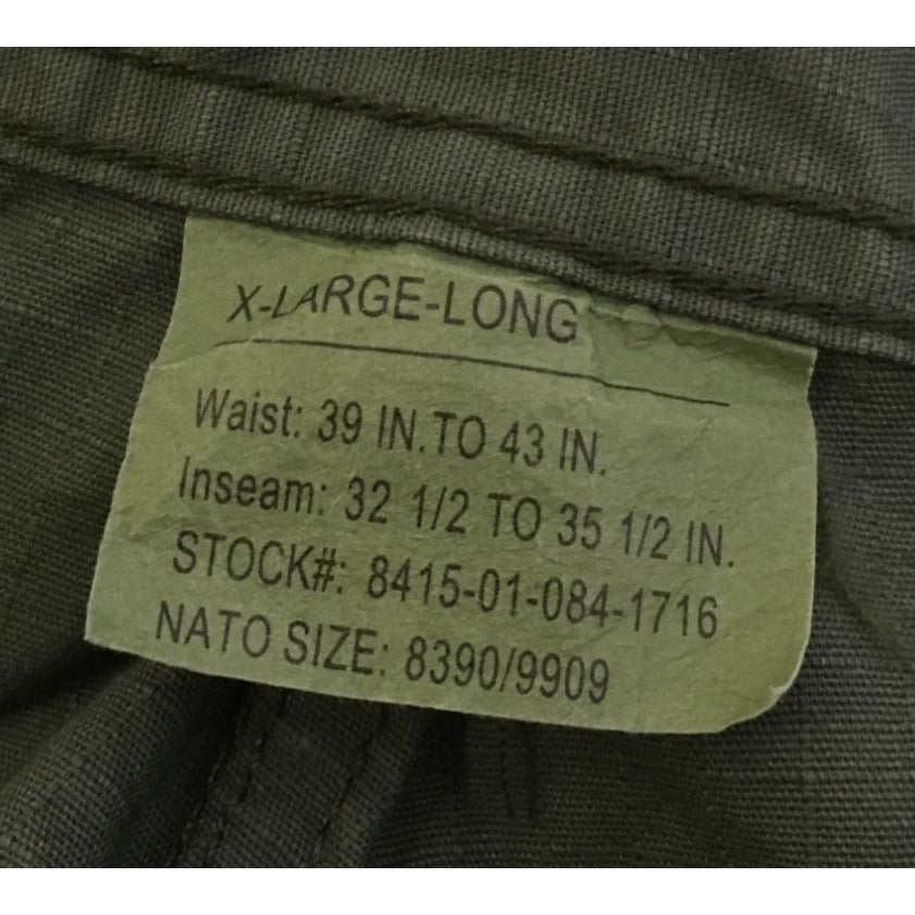 Mens XL Long Adjustable Olive Green Cargo Pants- MASH TV Show Collectible