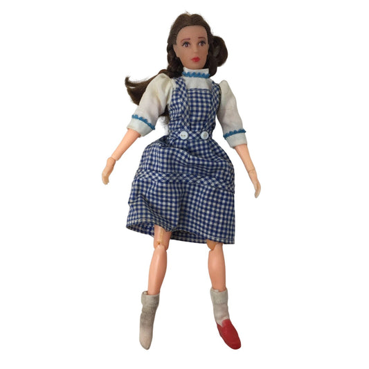 Vintage Collectible Wizard of Oz Dorothy Doll Wearing Braids, Plaid Dress and 1 Red Heel