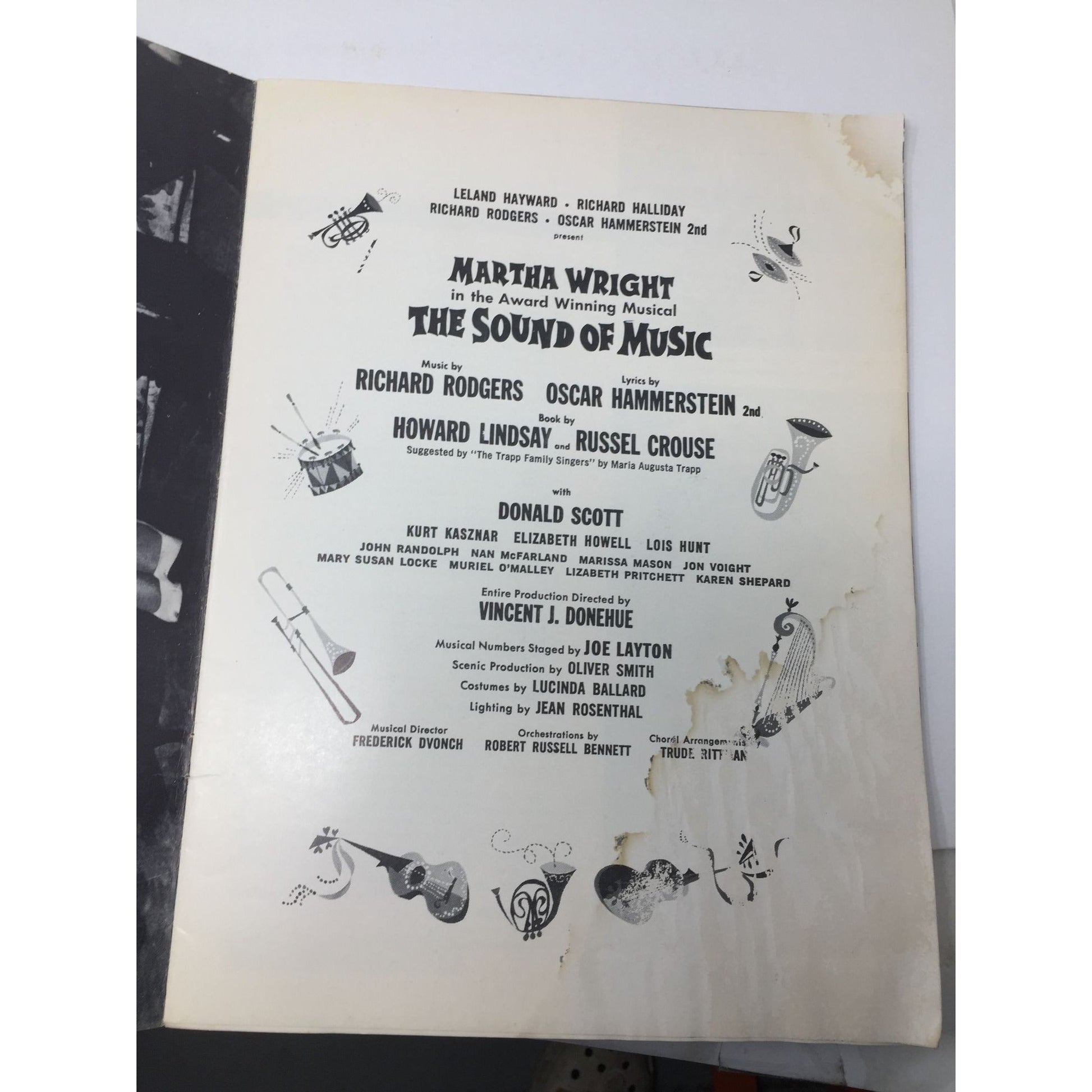 Souvenir Program from the Original Broadway Production of the Rodgers and Hammerstein Musical The Sound of Music A+ Stuff  A+ Stuff SHEET MUSIC