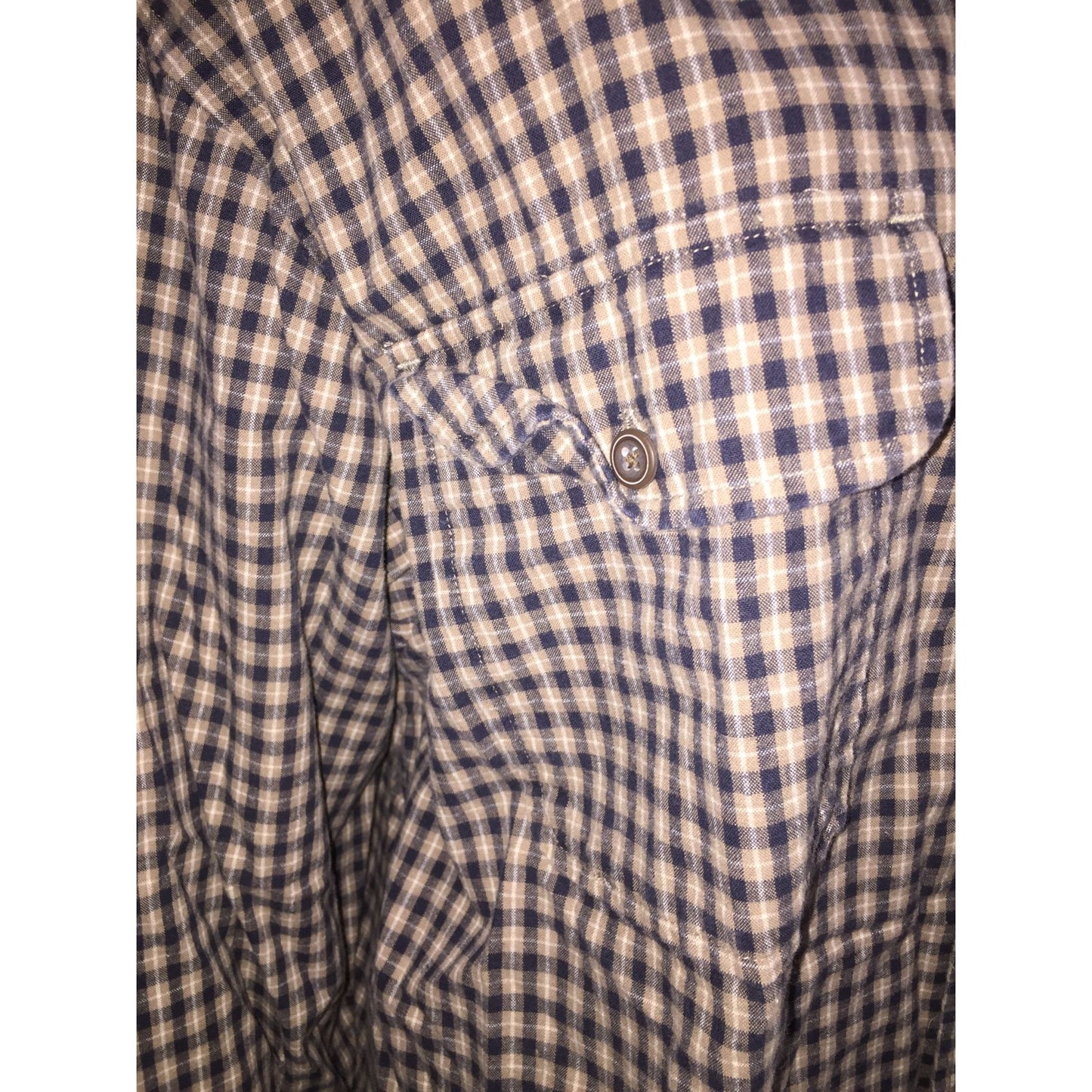 Mens GAP Button Down Collared Long Sleeve Plaid Shirt Size XL