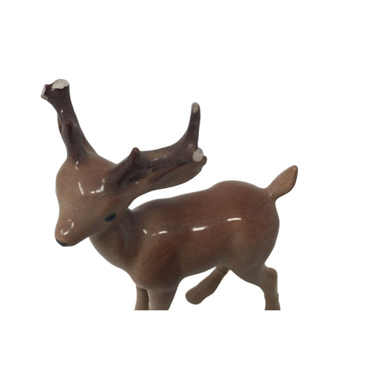 Vintage Deer and Fawn Miniature Figurines - Deer has Chipped Antlers