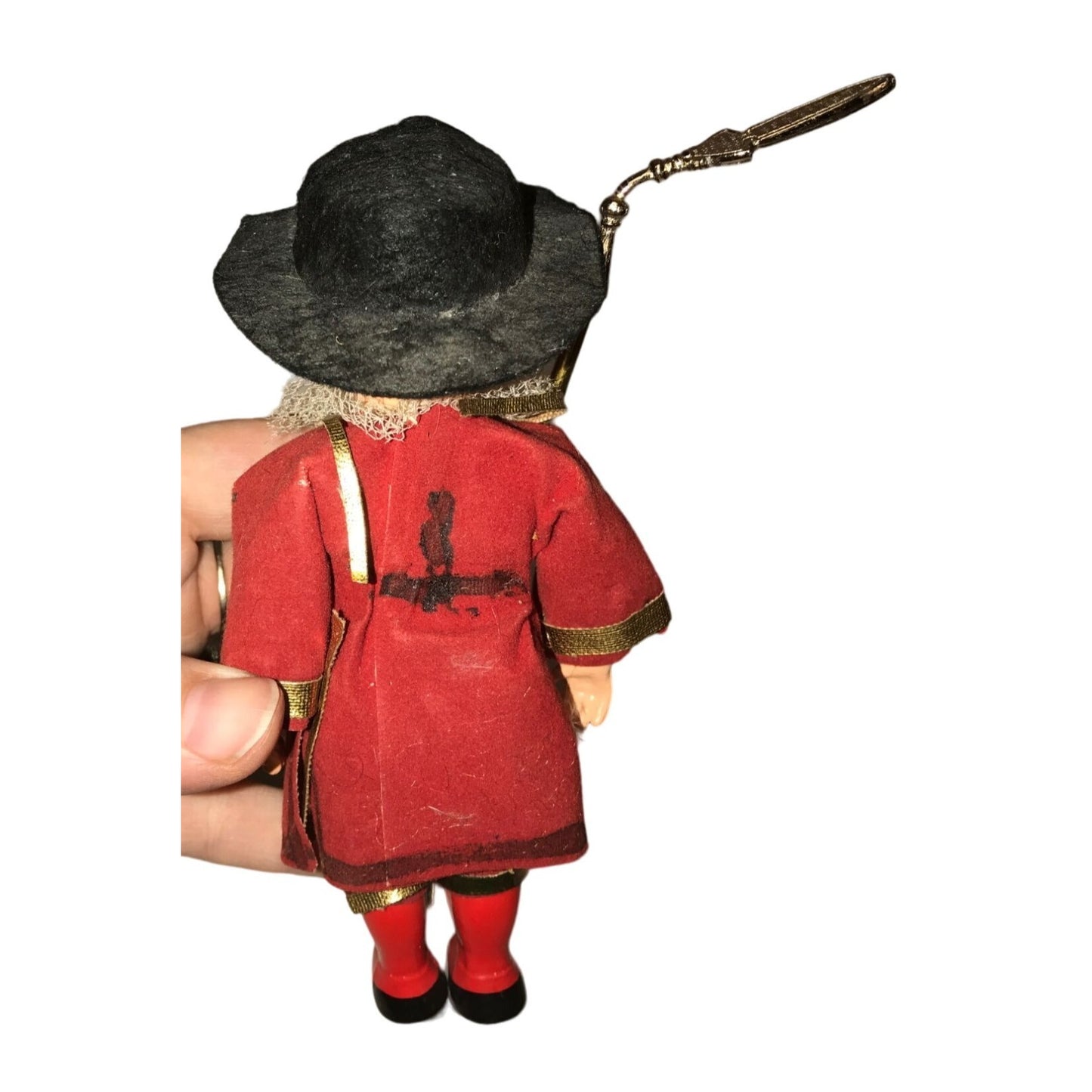 Vintage Cultural Guard Doll Wearing Red Outfit & Black Hat- Made in England